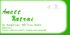 anett matrai business card